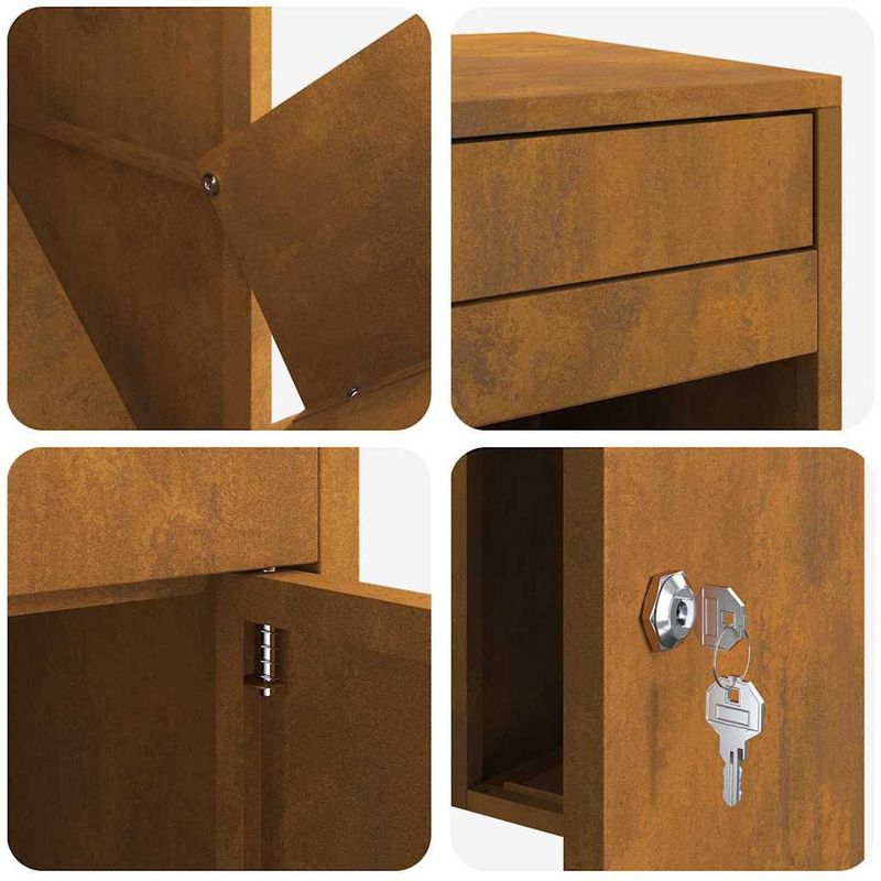 Casa si Gradina - Constructii - Depozitare, transport si protectie - Cutii postale - Cutie pentru colet Ruginit 41 x 38 x 103 cm - Infinity.ro