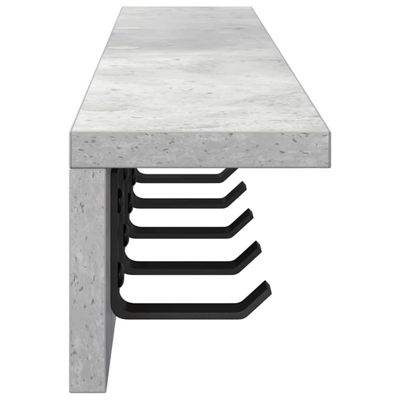 Casa si Gradina - Mobilier - Biblioteci si rafturi - Rafturi - Racator de paltoane montat pe perete cu raft Pe perete Gri beton - Infinity.ro