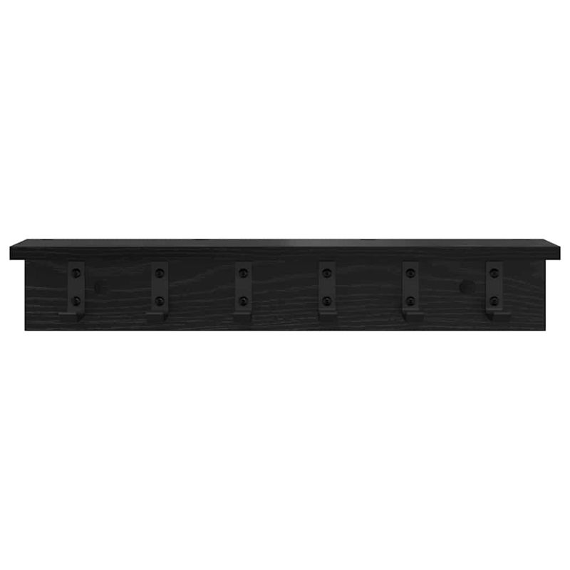 Casa si Gradina - Mobilier - Biblioteci si rafturi - Rafturi - Racator de paltoane montat pe perete cu raft Pe perete Stejar negru - Infinity.ro