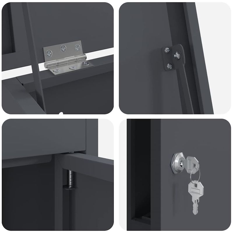 Casa si Gradina - Constructii - Depozitare, transport si protectie - Cutii postale - Cutie pentru colet Antracit 44.5 x 29 x 110.5 cm Otel - Infinity.ro