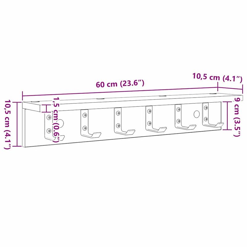 Casa si Gradina - Mobilier - Biblioteci si rafturi - Rafturi - Racator de paltoane montat pe perete cu raft Pe perete Stejar negru - Infinity.ro