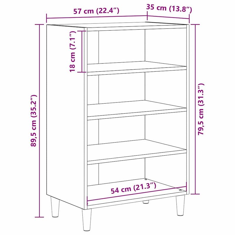 Casa si Gradina - Mobilier - Comode si corpuri - Comode - Bufet cu raft Stejar negru 57 x 35 x 90 cm Lemn compozit - Infinity.ro