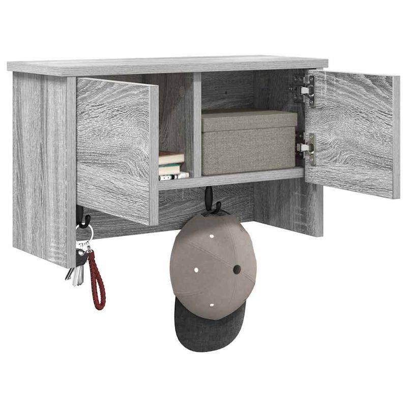 Casa si Gradina - Mobilier - Biblioteci si rafturi - Rafturi - Racator de paltoane montat pe perete sonoma gri 50 x 20 x 30 cm - Infinity.ro