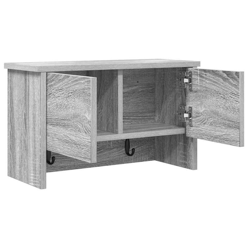 Casa si Gradina - Mobilier - Biblioteci si rafturi - Rafturi - Racator de paltoane montat pe perete sonoma gri 50 x 20 x 30 cm - Infinity.ro