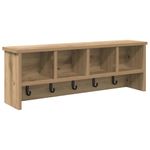 Casa si Gradina - Mobilier - Biblioteci si rafturi - Rafturi - Racator de paltoane montat pe perete cu raft Pe perete stejar artizanal - Infinity.ro