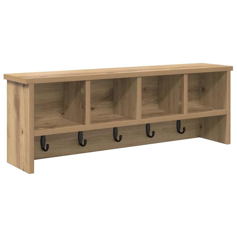 Casa si Gradina - Mobilier - Biblioteci si rafturi - Rafturi - Racator de paltoane montat pe perete cu raft Pe perete stejar artizanal - Infinity.ro