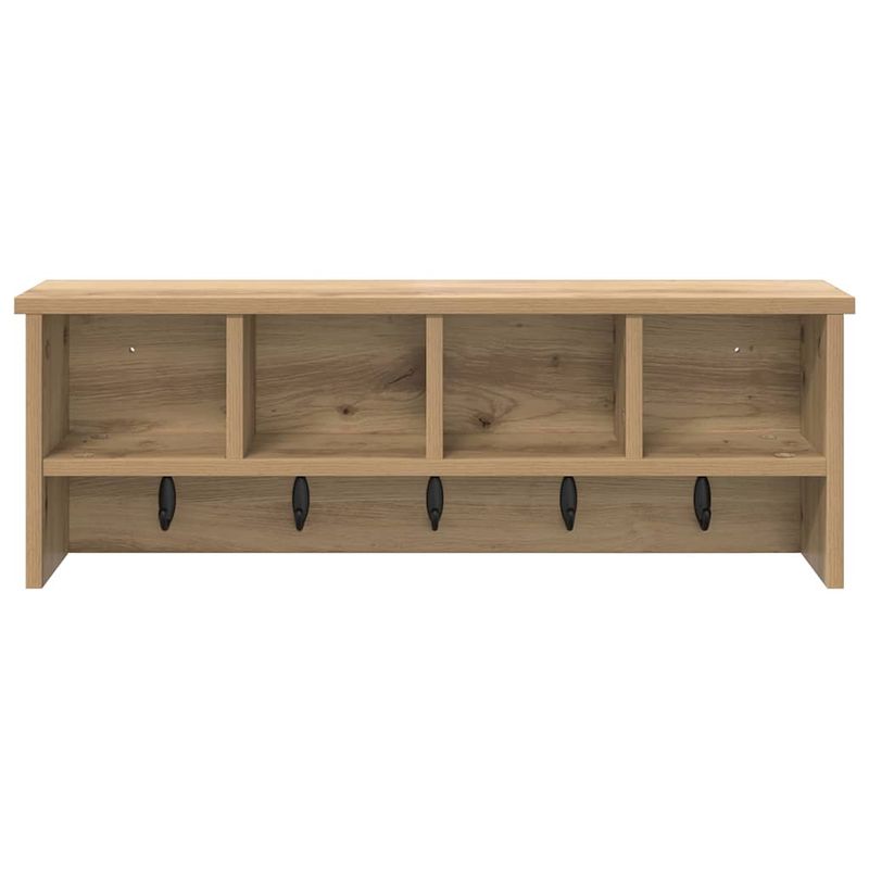 Casa si Gradina - Mobilier - Biblioteci si rafturi - Rafturi - Racator de paltoane montat pe perete cu raft Pe perete stejar artizanal - Infinity.ro