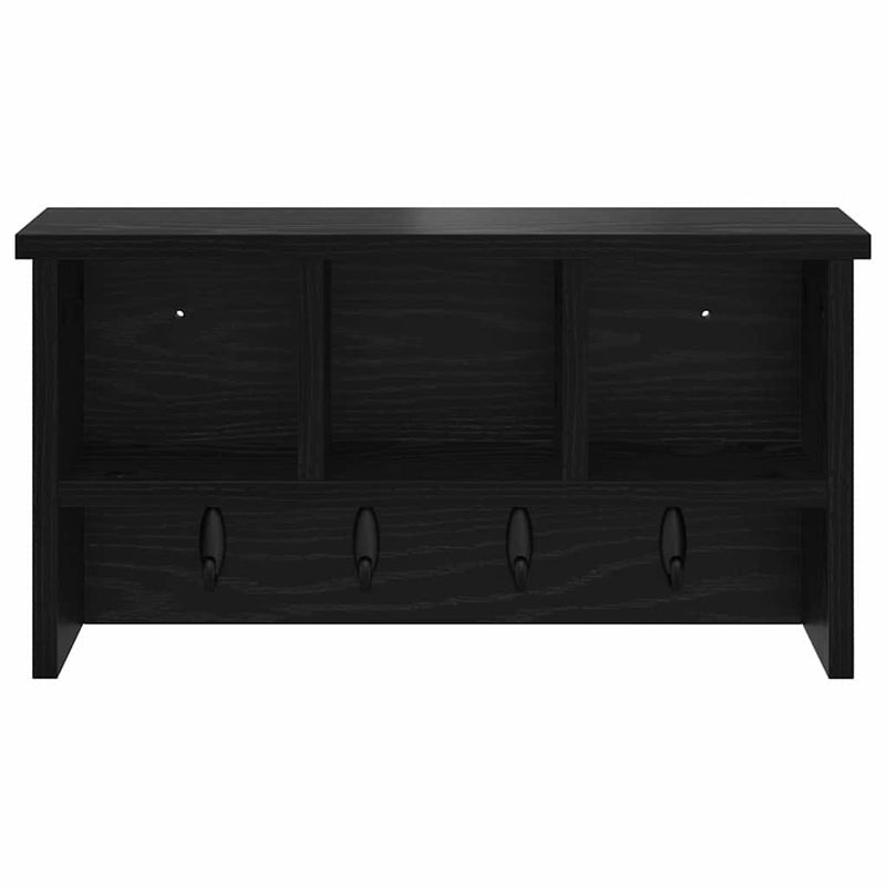 Casa si Gradina - Mobilier - Biblioteci si rafturi - Rafturi - Racator de paltoane montat pe perete cu raft Pe perete cu depozitare Stejar negru - Infinity.ro
