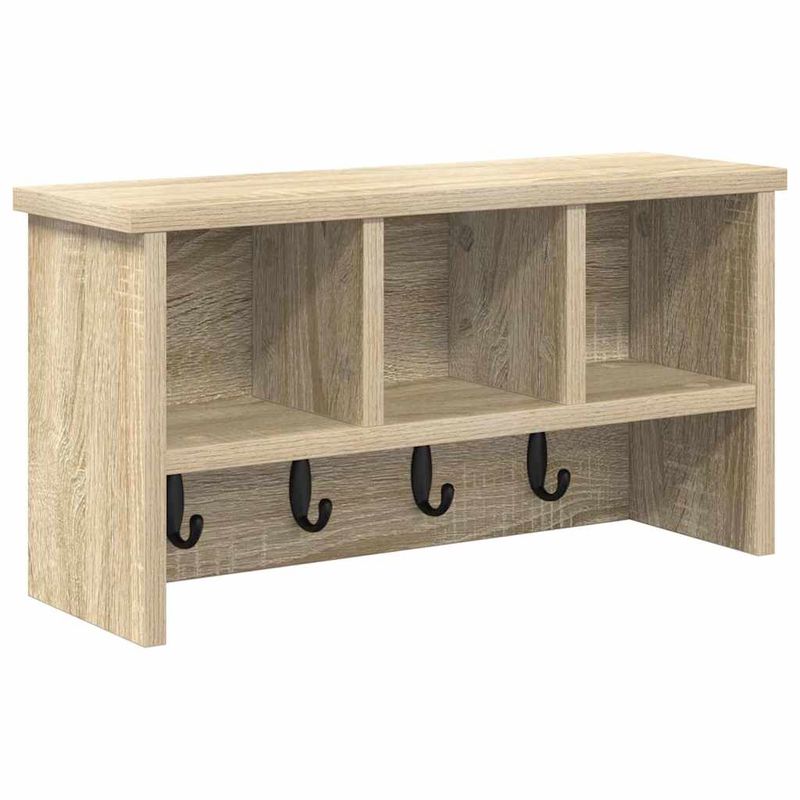 Casa si Gradina - Mobilier - Biblioteci si rafturi - Rafturi - Racator de paltoane montat pe perete cu raft Pe perete Stejar sonoma - Infinity.ro