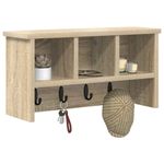 Casa si Gradina - Mobilier - Biblioteci si rafturi - Rafturi - Racator de paltoane montat pe perete cu raft Pe perete Stejar sonoma - Infinity.ro