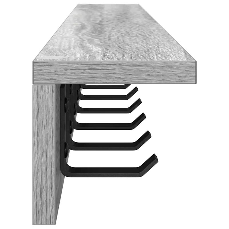 Casa si Gradina - Mobilier - Biblioteci si rafturi - Rafturi - Racator de paltoane montat pe perete cu raft Pe perete sonoma gri - Infinity.ro