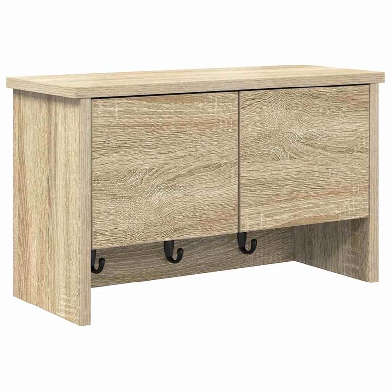 Casa si Gradina - Mobilier - Biblioteci si rafturi - Rafturi - Racator de paltoane montat pe perete cu raft Pe perete Stejar sonoma - Infinity.ro