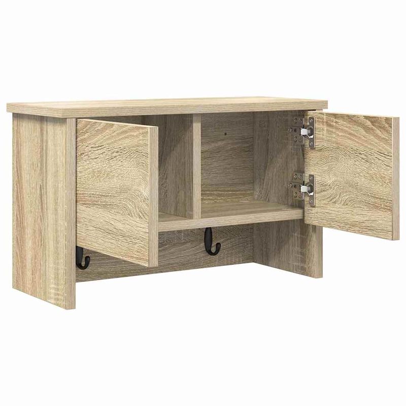 Casa si Gradina - Mobilier - Biblioteci si rafturi - Rafturi - Racator de paltoane montat pe perete cu raft Pe perete Stejar sonoma - Infinity.ro