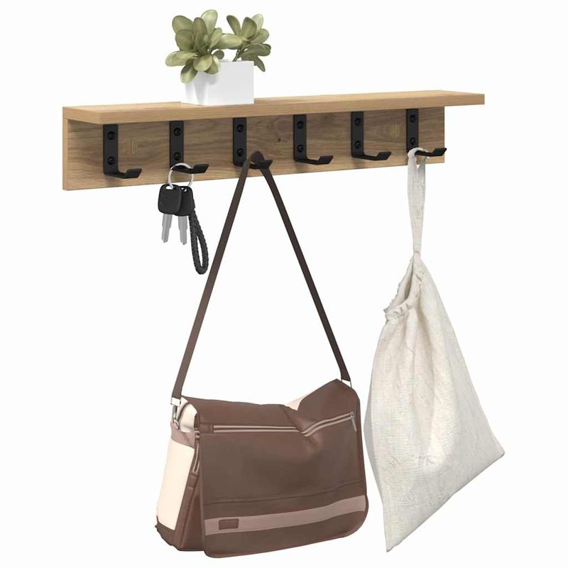 Casa si Gradina - Mobilier - Biblioteci si rafturi - Rafturi - Racator de paltoane montat pe perete cu raft Pe perete stejar artizanal - Infinity.ro