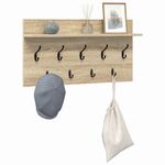 Casa si Gradina - Mobilier - Biblioteci si rafturi - Rafturi - Racator de paltoane montat pe perete cu raft Pe perete Stejar sonoma - Infinity.ro