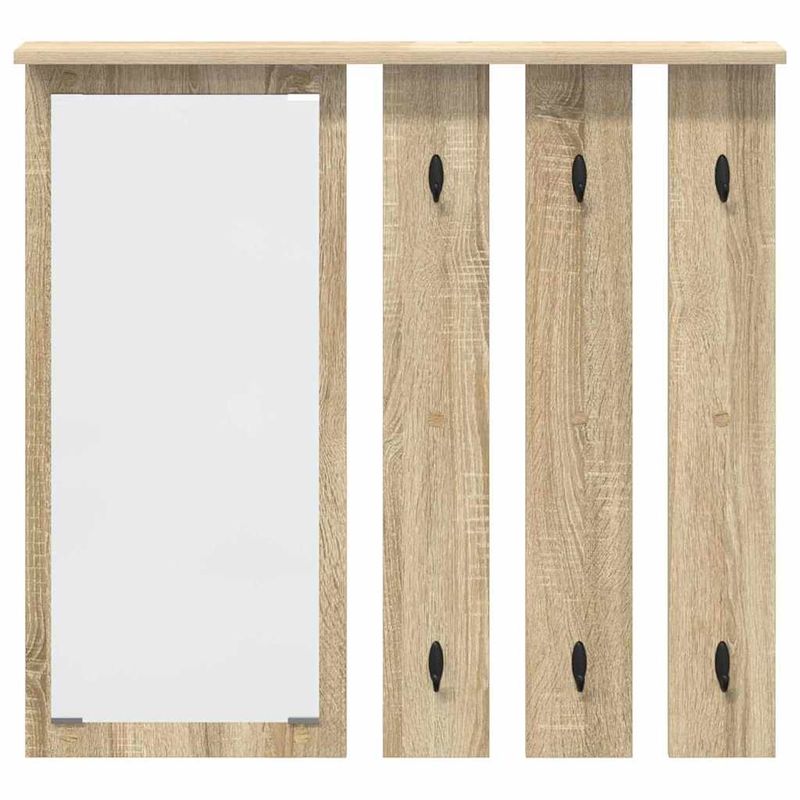 Casa si Gradina - Mobilier - Biblioteci si rafturi - Rafturi - Racator de paltoane montat pe perete cu raft Pe perete cu oglinda Stejar sonoma - Infinity.ro