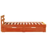 Casa si Gradina - Mobilier - Paturi si accesorii - Paturi - Cadru de pat cu sertar cu headboard cu depozitare Maro ceruit 80 x 200 cm Lemn de brad - Infinity.ro