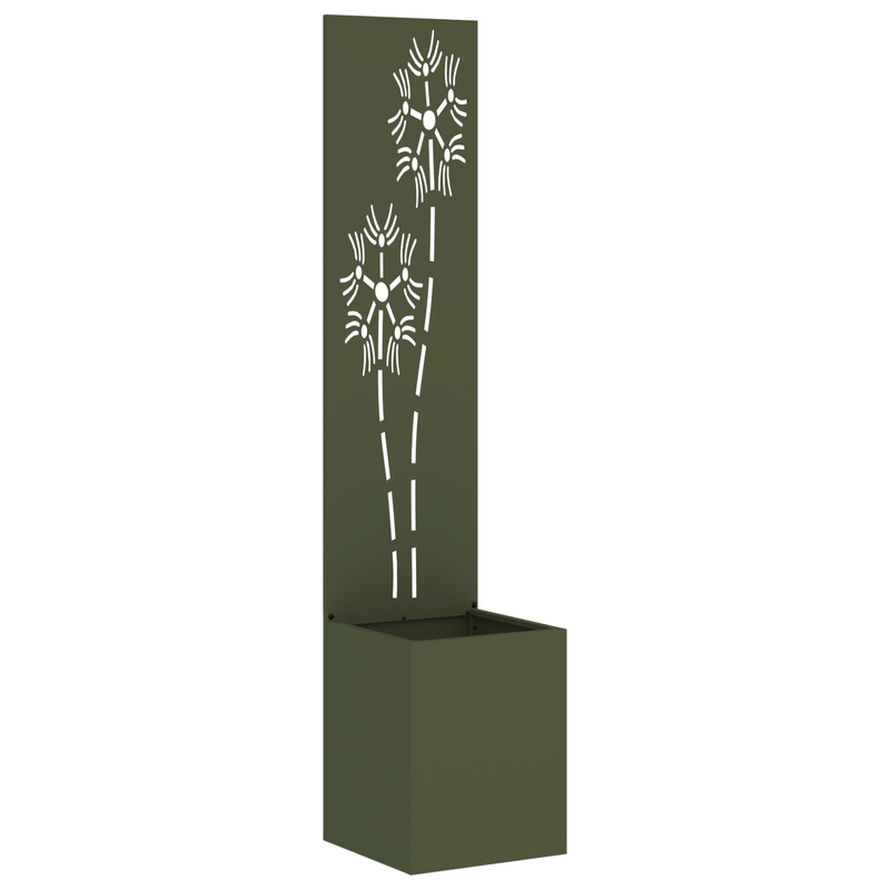 Casa si Gradina - Gradinarit si plante - Plante si ghivece - Ghivece si suporturi - Ghiveci de Gradina cu Panou Decorativ Verde oliv 32 x 140 cm - Infinity.ro