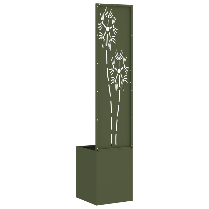 Casa si Gradina - Gradinarit si plante - Plante si ghivece - Ghivece si suporturi - Ghiveci de Gradina cu Panou Decorativ Verde oliv 32 x 140 cm - Infinity.ro
