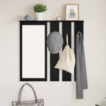 Casa si Gradina - Mobilier - Biblioteci si rafturi - Rafturi - Racator de paltoane montat pe perete cu raft Pe perete cu oglinda Stejar negru - Infinity.ro