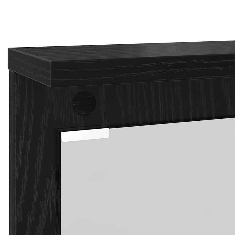 Casa si Gradina - Mobilier - Biblioteci si rafturi - Rafturi - Racator de paltoane montat pe perete cu raft Pe perete cu oglinda Stejar negru - Infinity.ro