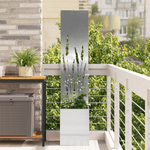 Casa si Gradina - Gradinarit si plante - Plante si ghivece - Ghivece si suporturi - Ghiveci de Gradina cu Panou Decorativ Argintiu 32 x 140 cm - Infinity.ro