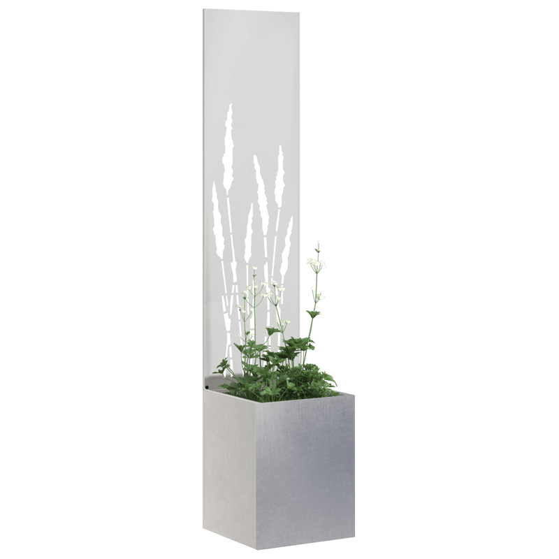 Casa si Gradina - Gradinarit si plante - Plante si ghivece - Ghivece si suporturi - Ghiveci de Gradina cu Panou Decorativ Argintiu 32 x 140 cm - Infinity.ro