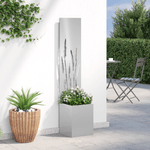 Casa si Gradina - Gradinarit si plante - Plante si ghivece - Ghivece si suporturi - Ghiveci de Gradina cu Panou Decorativ Argintiu 32 x 140 cm - Infinity.ro