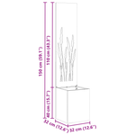 Casa si Gradina - Gradinarit si plante - Plante si ghivece - Ghivece si suporturi - Ghiveci de Gradina cu Panou Decorativ Argintiu 32 x 140 cm - Infinity.ro