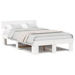 Casa si Gradina - Mobilier - Paturi si accesorii - Paturi - Cadru de pat cu headboard Alb 120 x 200 cm Lemn de brad solid - Infinity.ro