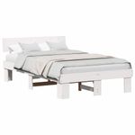 Casa si Gradina - Mobilier - Paturi si accesorii - Paturi - Cadru de pat cu headboard Alb 120 x 200 cm Lemn de brad solid - Infinity.ro