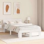 Casa si Gradina - Mobilier - Paturi si accesorii - Paturi - Cadru de pat cu headboard Alb 120 x 200 cm Lemn de brad solid - Infinity.ro