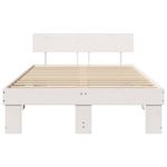 Casa si Gradina - Mobilier - Paturi si accesorii - Paturi - Cadru de pat cu headboard Alb 120 x 200 cm Lemn de brad solid - Infinity.ro