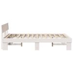 Casa si Gradina - Mobilier - Paturi si accesorii - Paturi - Cadru de pat cu headboard Alb 120 x 200 cm Lemn de brad solid - Infinity.ro