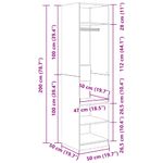 Casa si Gradina - Mobilier - Dulapuri si sifoniere - Dulapuri - Dulap cu raft stejar artizanal 50 x 50 x 200 cm Lemn compozit - Infinity.ro