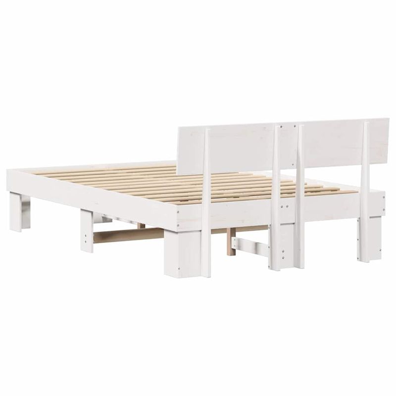 Casa si Gradina - Mobilier - Paturi si accesorii - Paturi - Cadru de pat cu headboard Alb 120 x 200 cm Lemn de brad solid - Infinity.ro