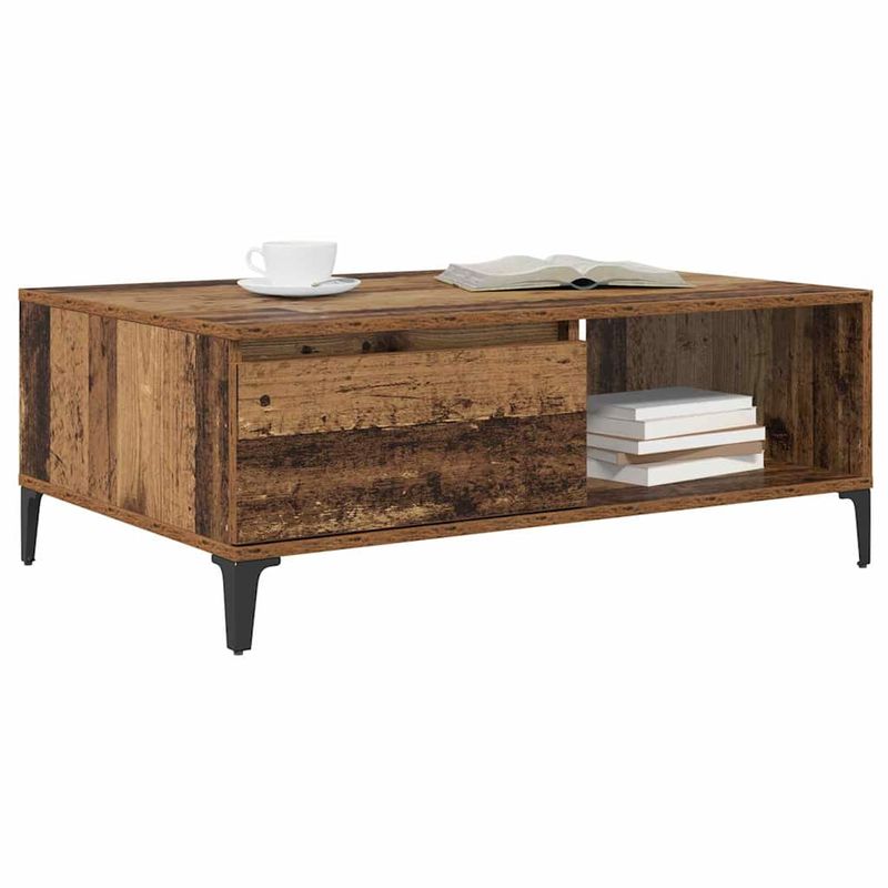 Casa si Gradina - Mobilier - Mese si birouri - Masute de cafea - Masa de cafea cu raft Lemn vechi 90 x 60 x 35 cm Lemn compozit - Infinity.ro