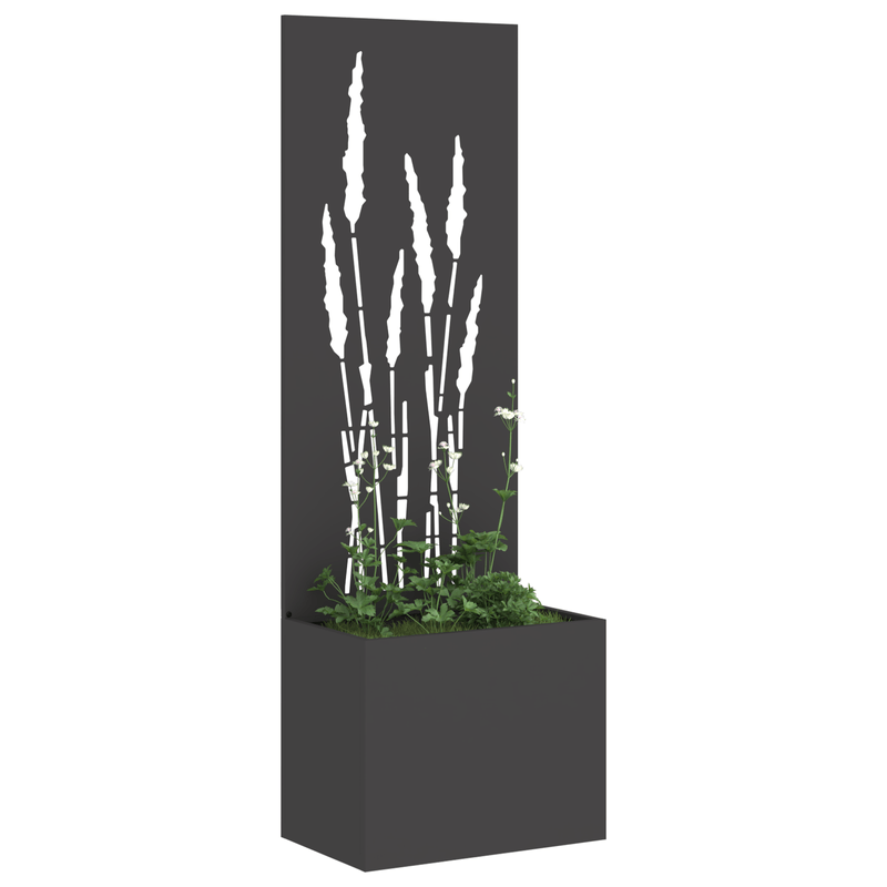 Casa si Gradina - Gradinarit si plante - Plante si ghivece - Ghivece si suporturi - Ghiveci de Gradina cu Panou Decorativ Negru 50 x 140 cm - Infinity.ro