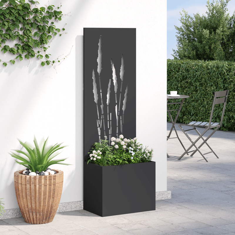 Casa si Gradina - Gradinarit si plante - Plante si ghivece - Ghivece si suporturi - Ghiveci de Gradina cu Panou Decorativ Negru 50 x 140 cm - Infinity.ro