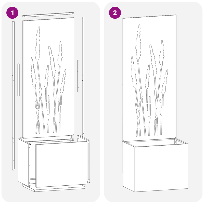 Casa si Gradina - Gradinarit si plante - Plante si ghivece - Ghivece si suporturi - Ghiveci de Gradina cu Panou Decorativ Negru 50 x 140 cm - Infinity.ro