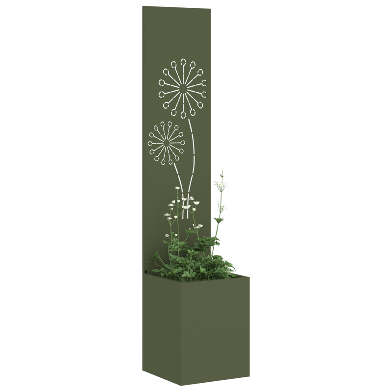 Casa si Gradina - Gradinarit si plante - Plante si ghivece - Ghivece si suporturi - Ghiveci de Gradina cu Panou Decorativ Olivengrønn 32 x 140 cm - Infinity.ro