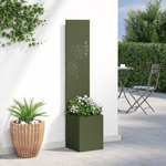 Casa si Gradina - Gradinarit si plante - Plante si ghivece - Ghivece si suporturi - Ghiveci de Gradina cu Panou Decorativ Olivengrønn 32 x 140 cm - Infinity.ro