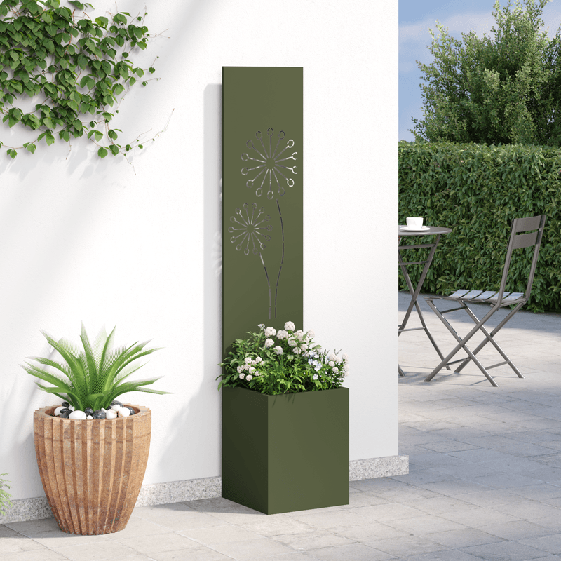 Casa si Gradina - Gradinarit si plante - Plante si ghivece - Ghivece si suporturi - Ghiveci de Gradina cu Panou Decorativ Olivengrønn 32 x 140 cm - Infinity.ro