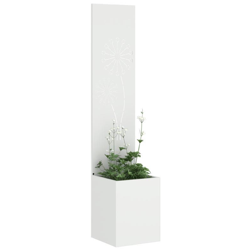 Casa si Gradina - Gradinarit si plante - Plante si ghivece - Ghivece si suporturi - Ghiveci de Gradina cu Panou Decorativ Alb 32 x 140 cm - Infinity.ro