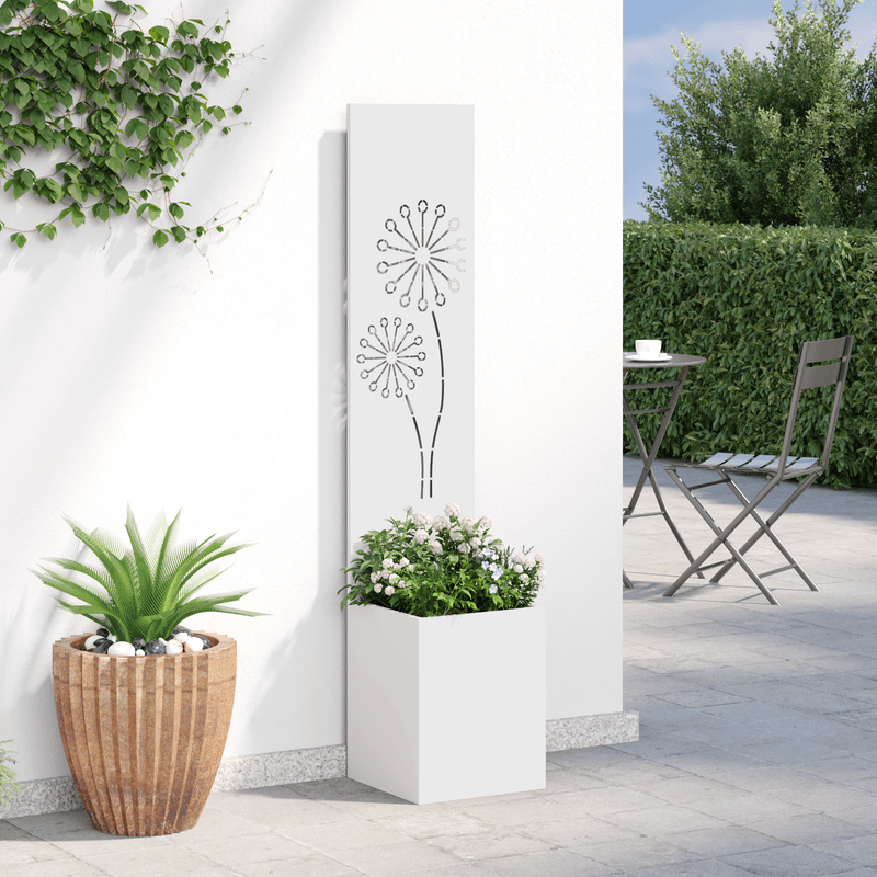 Casa si Gradina - Gradinarit si plante - Plante si ghivece - Ghivece si suporturi - Ghiveci de Gradina cu Panou Decorativ Alb 32 x 140 cm - Infinity.ro