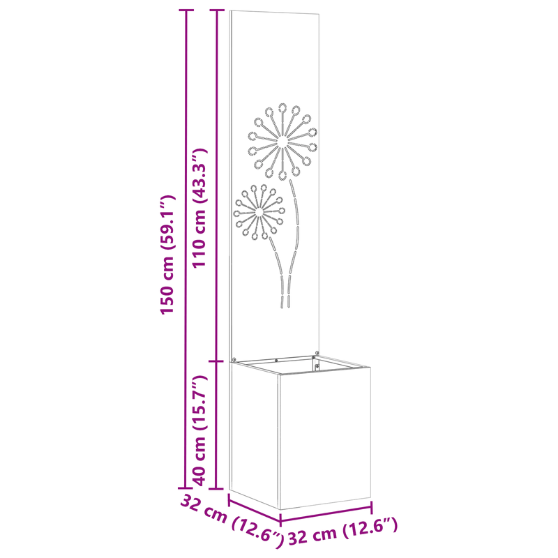 Casa si Gradina - Gradinarit si plante - Plante si ghivece - Ghivece si suporturi - Ghiveci de Gradina cu Panou Decorativ Alb 32 x 140 cm - Infinity.ro