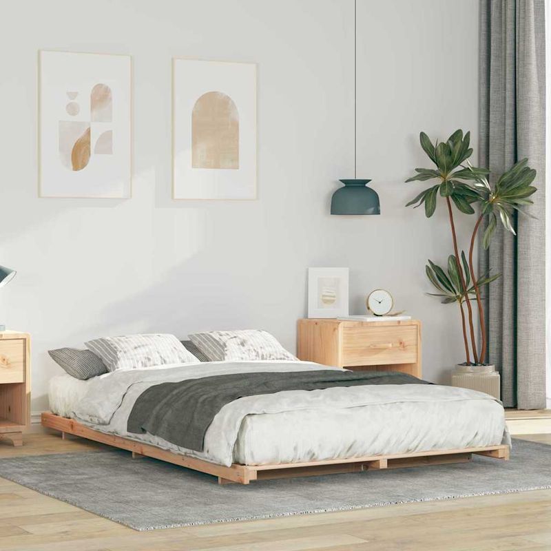 Casa si Gradina - Mobilier - Paturi si accesorii - Paturi - Cadru de pat de podea Maro 120 x 200 cm Lemn masiv de pin - Infinity.ro