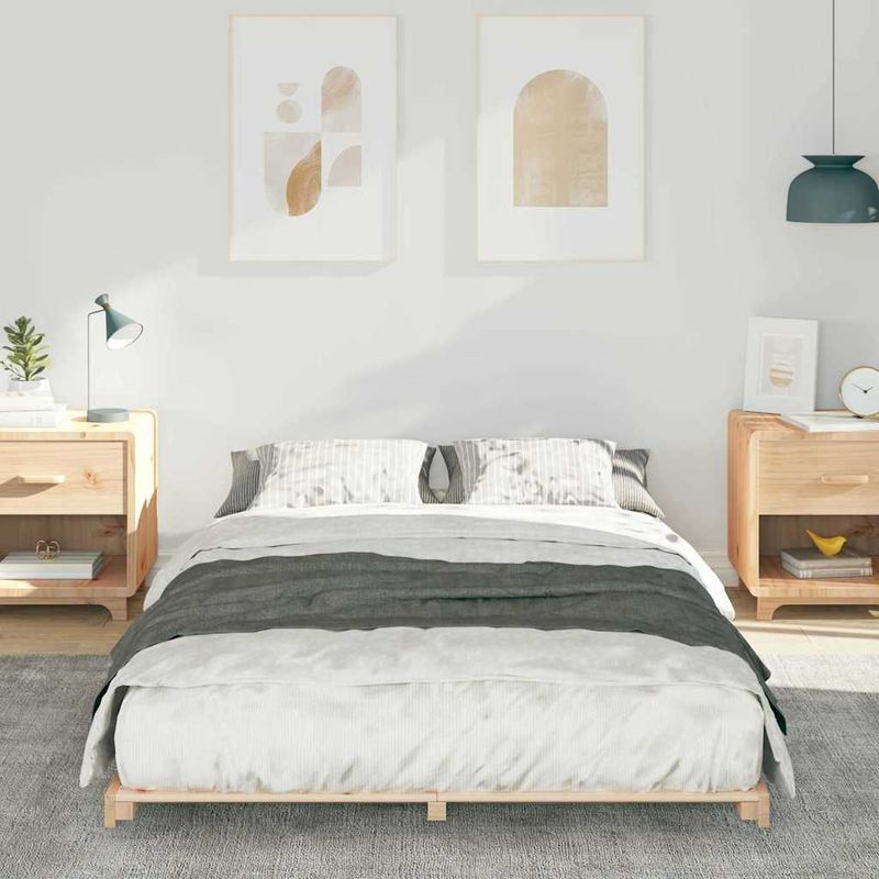 Casa si Gradina - Mobilier - Paturi si accesorii - Paturi - Cadru de pat de podea Maro 120 x 200 cm Lemn masiv de pin - Infinity.ro