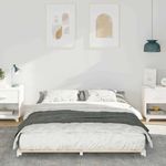 Casa si Gradina - Mobilier - Paturi si accesorii - Paturi - Cadru de pat de podea Alb 160 x 200 cm Lemn masiv de pin - Infinity.ro
