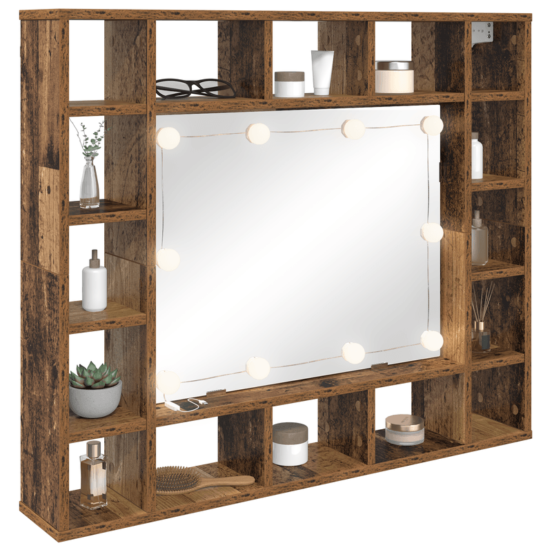 Casa si Gradina - Mobilier - Mobilier baie - Comode baie - Dulap cu oglinda Lemn vechi 91 x 15 x 76.5 cm Lemn compozit - Infinity.ro